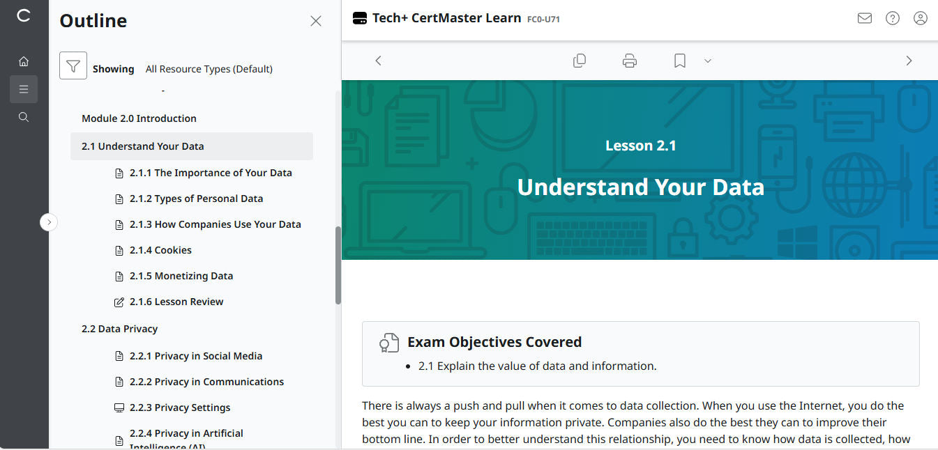 CompTIA Tech+ CertMaster Learn FC0-U71