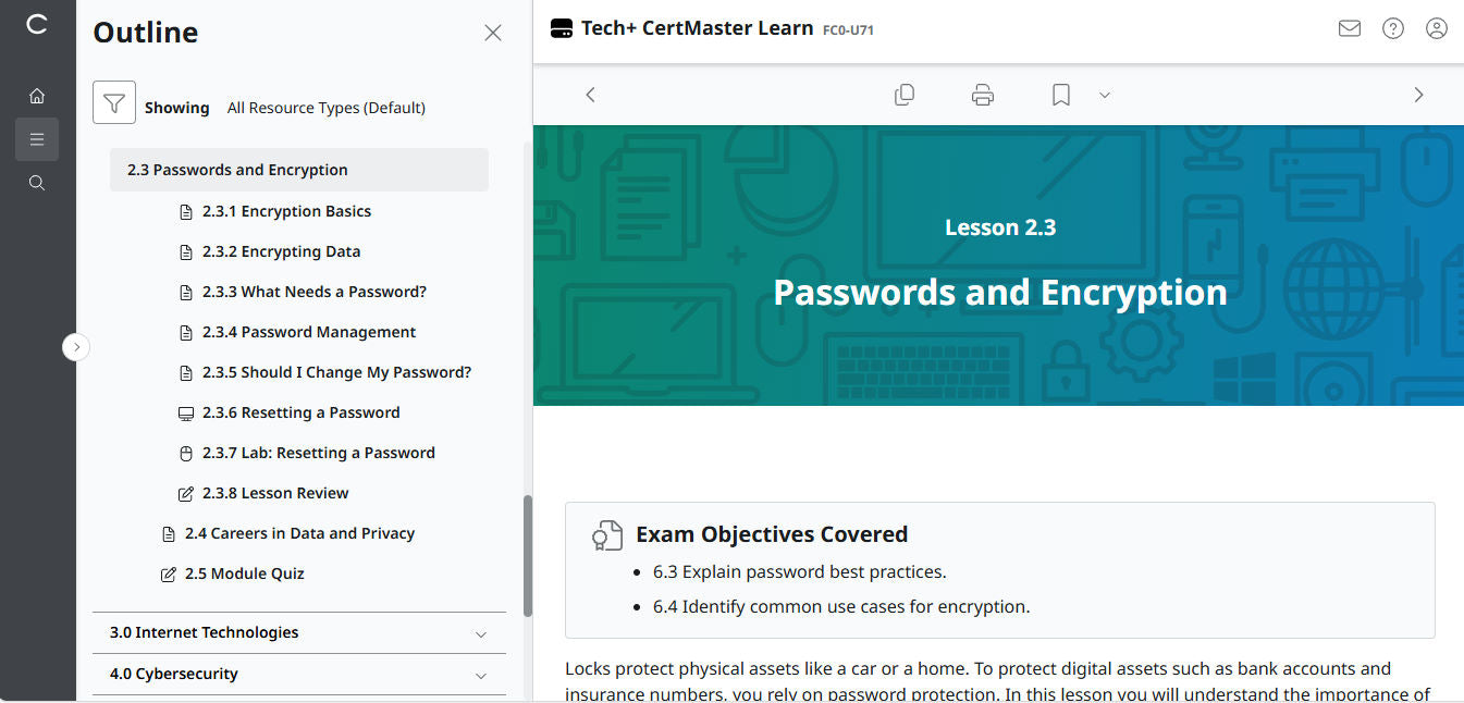 CompTIA Tech+ CertMaster Learn FC0-U71