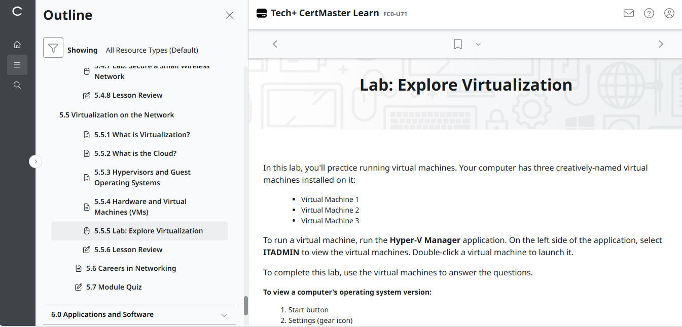 CompTIA Tech+ CertMaster Learn FC0-U71
