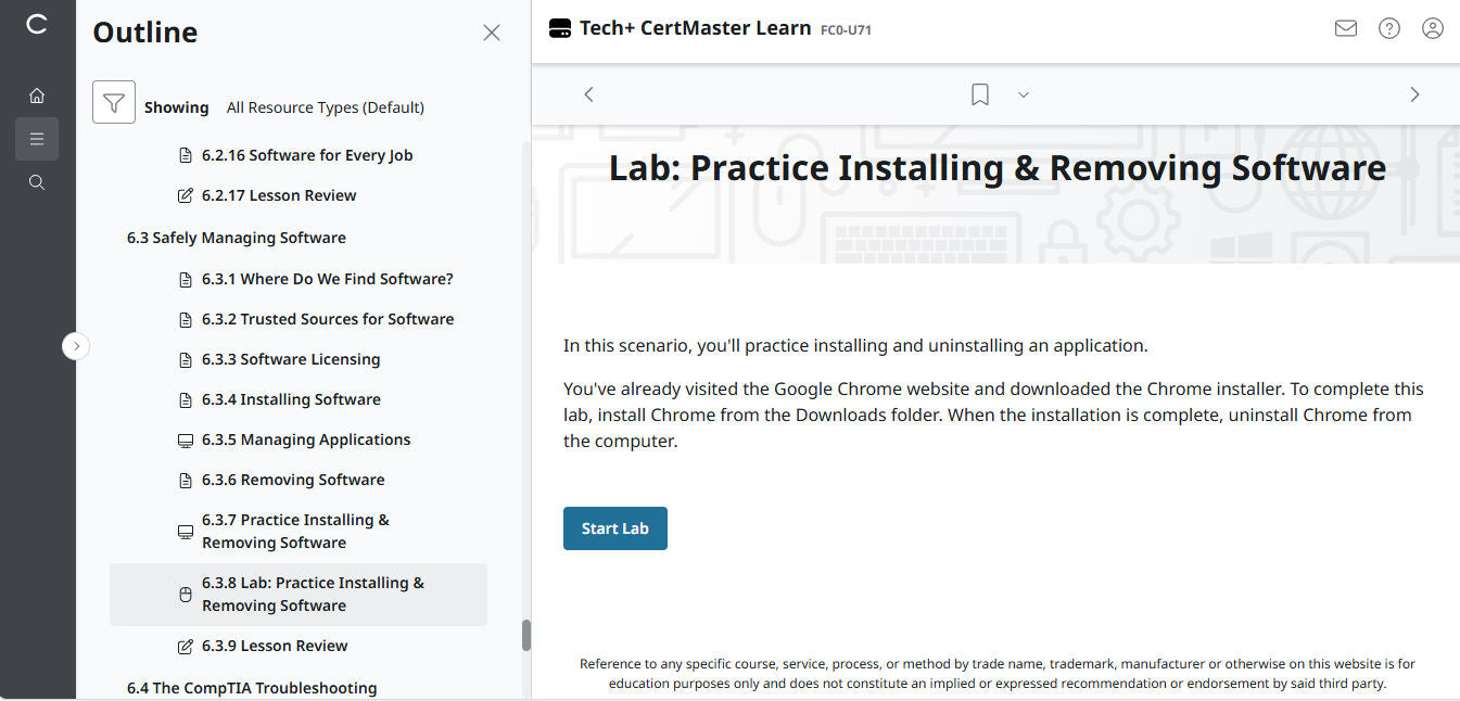 CompTIA Tech+ CertMaster Learn FC0-U71